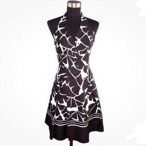 White House Black Market Cotton Fit & Flare A-Line Halter Dress, Size 4